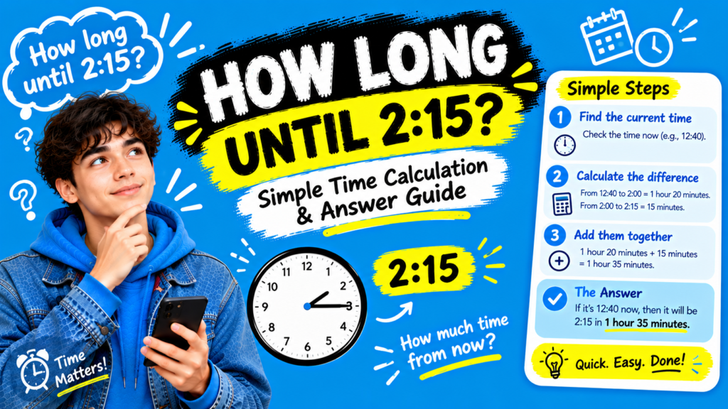 How Long Until 2:15? Simple Time Calculation & Answer Guide
